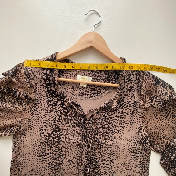 Anthropologie Maeve Jacquin Animal Print Peasant Blouse Sz Medium - Picture 15 of 16